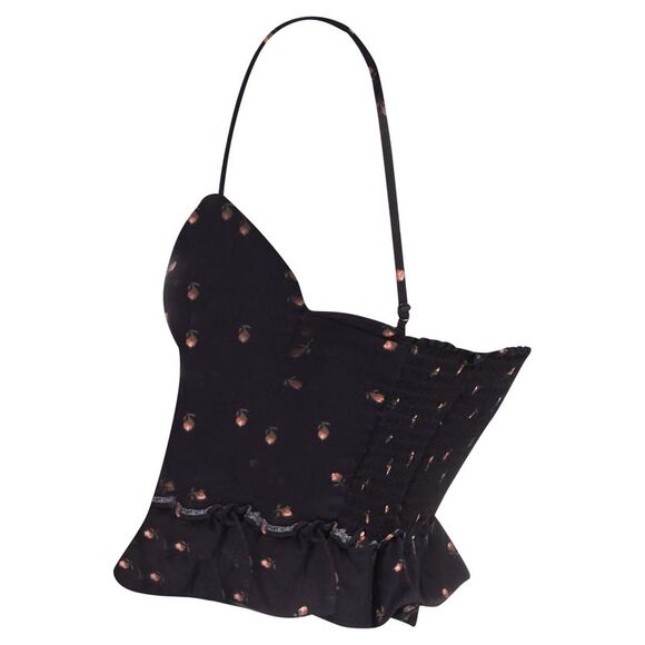 Reformation Clarice rose print crepe ruffle tank top - Picture 6 of 6